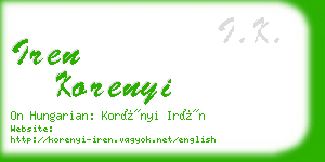 iren korenyi business card